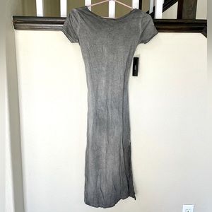 Lulu’s washed vintage black, Grey washed Bodycon Dress midi XS 100% cotton